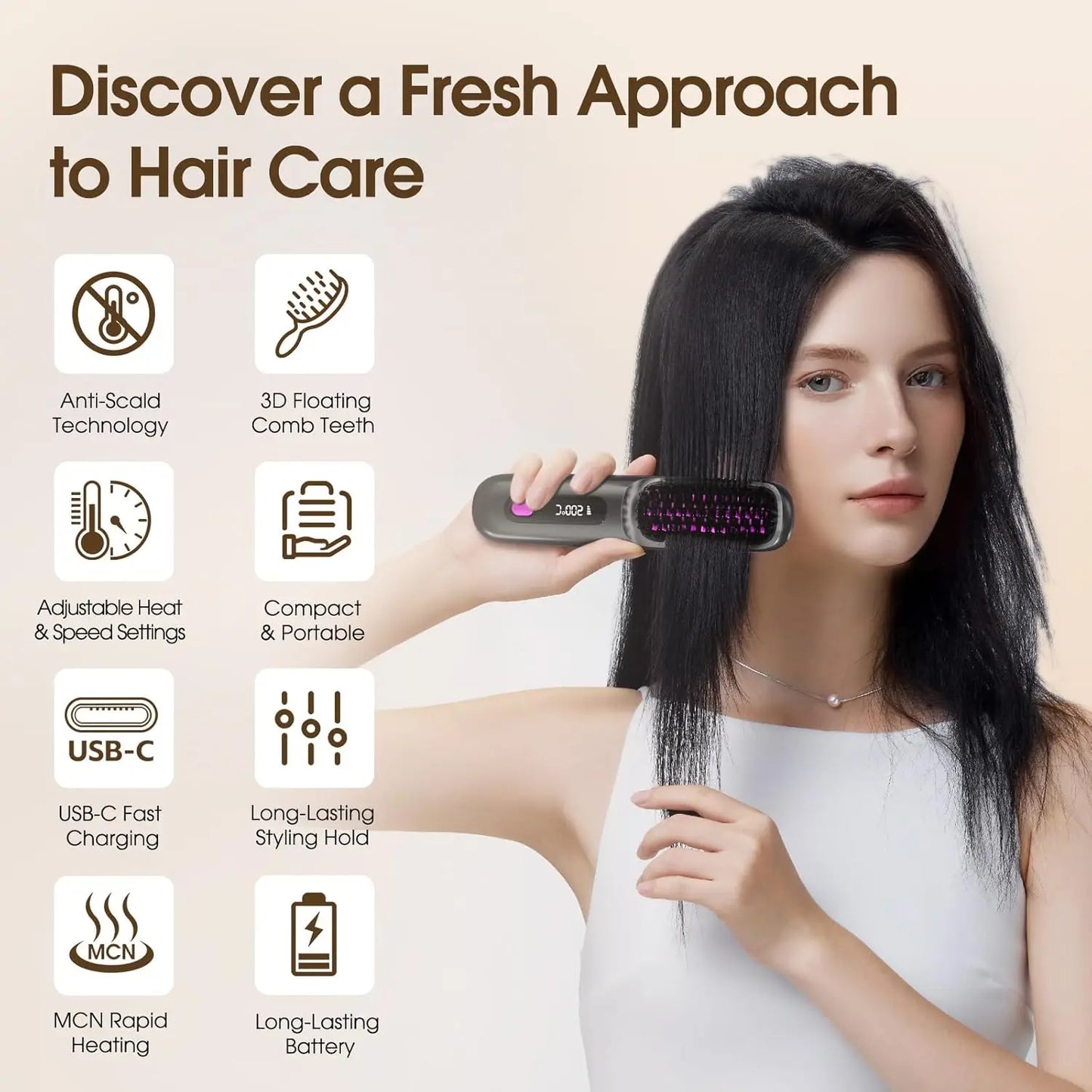 Glamorys™ Ionic Hair Straightening Brush